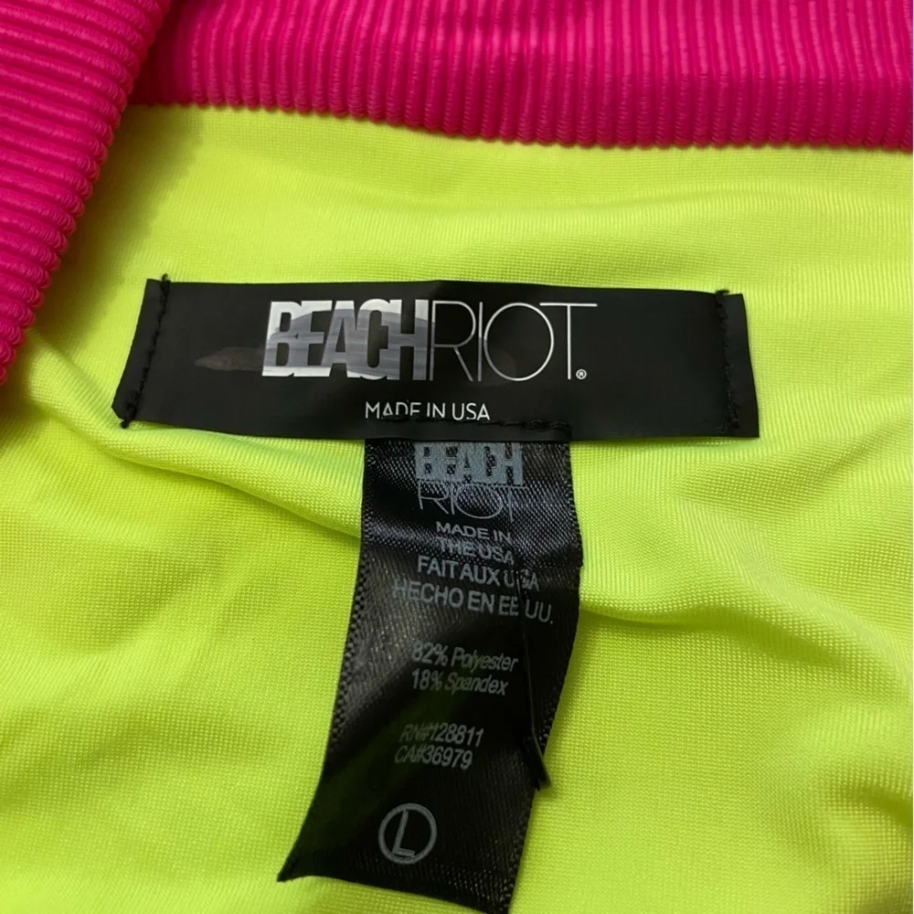 New! Beach Riot Heidi Retro Bright Color Block Ribbed Bikini Bottom 24868